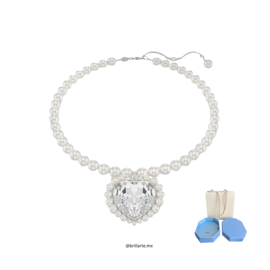 Collar Ariana Grande Corazón y perlas