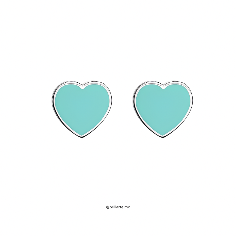 Aretes return corazón azul