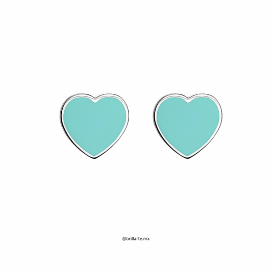 Aretes return corazón azul