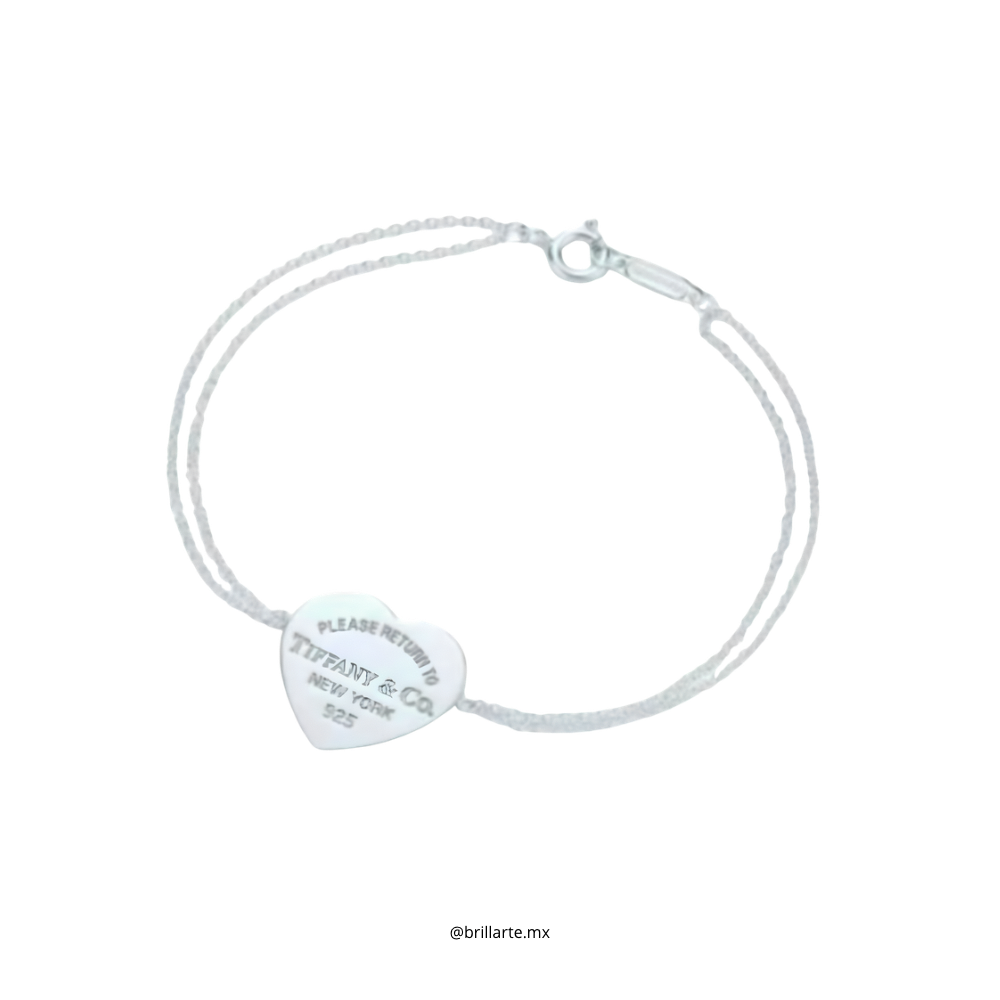 Pulsera doble con corazón Tiffany