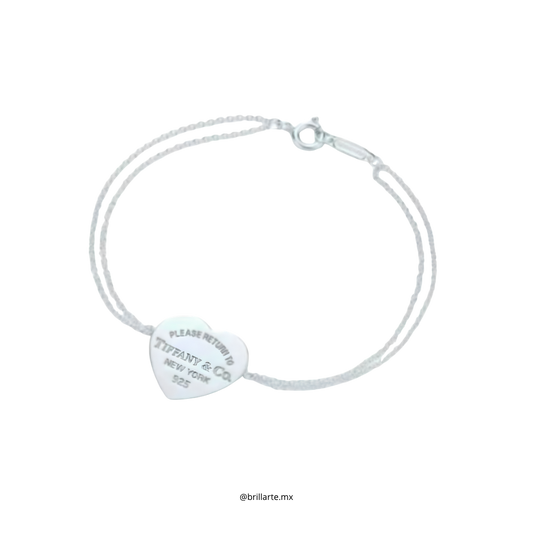 Pulsera doble con corazón Tiffany