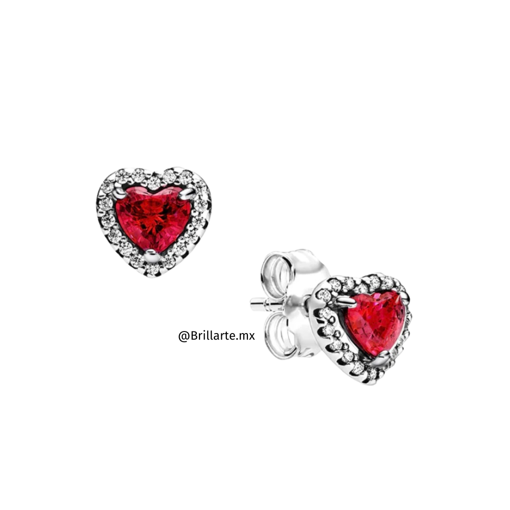 Aretes corazón rojo