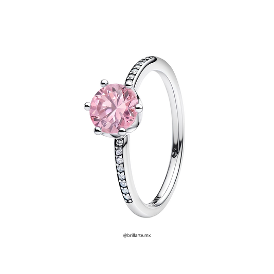 Anillo Corona deslumbrante rosa