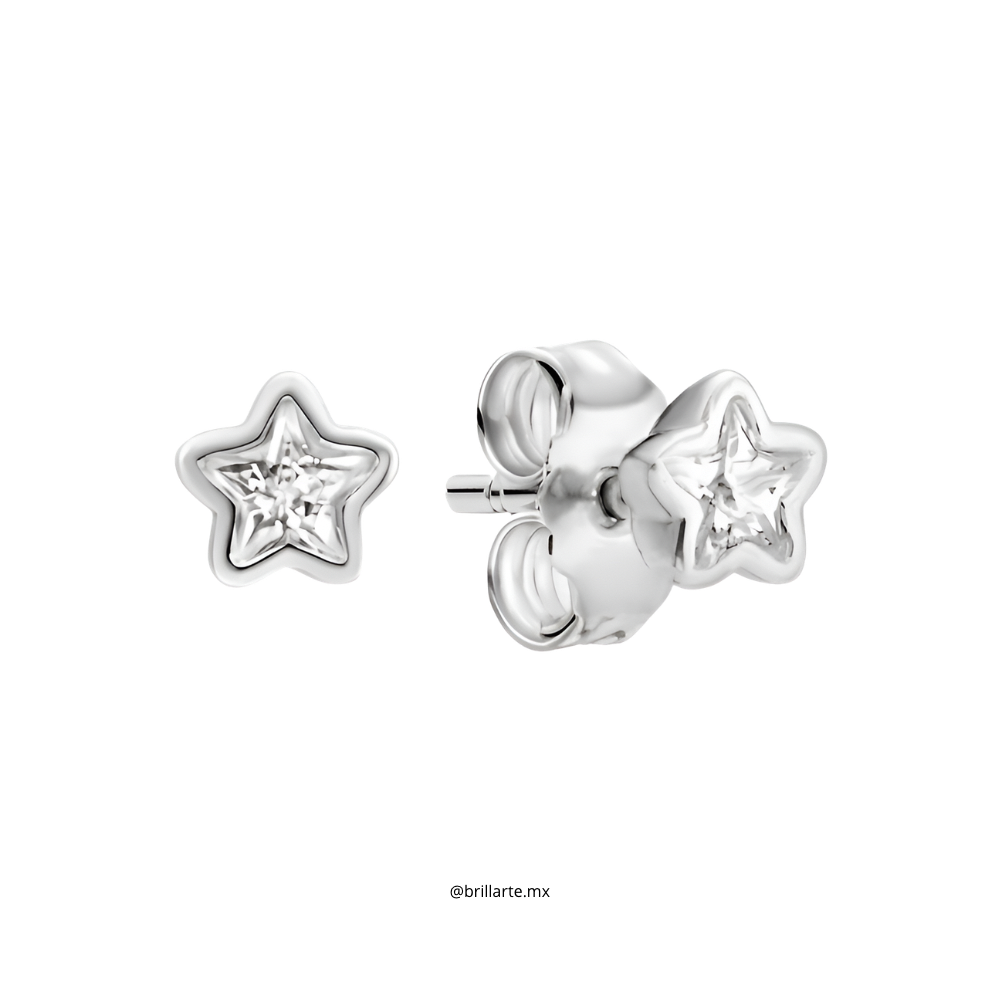 Aretes de botón Estrella Centelleante