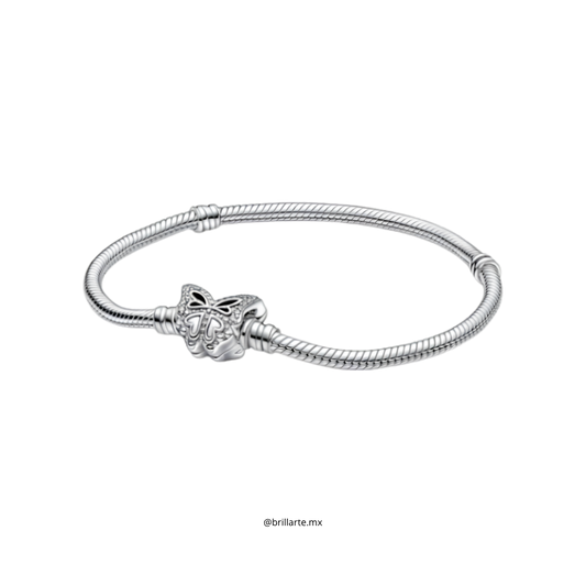 Brazalete cadena de serpiente con broche mariposa