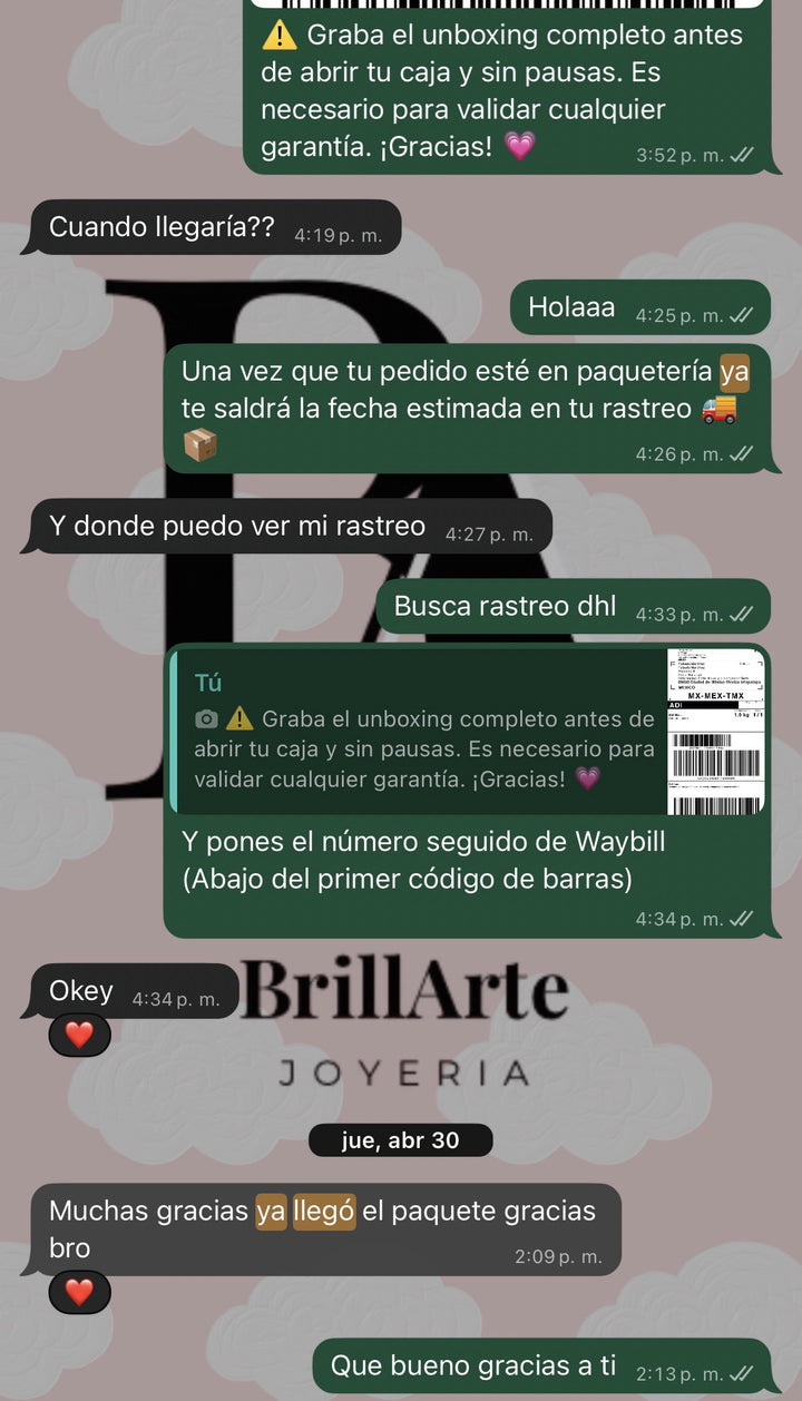 Cliente feliz Brillarte