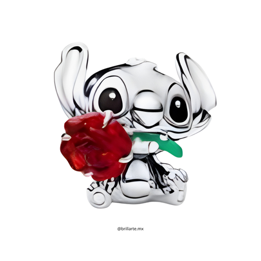 Charm stitch con rosa