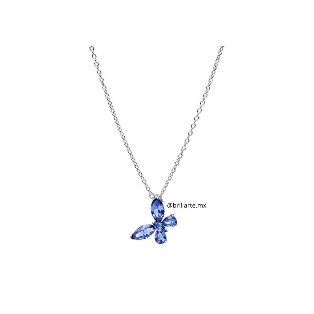 Collar mariposa azul
