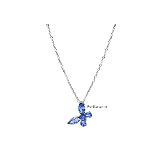 Collar mariposa azul