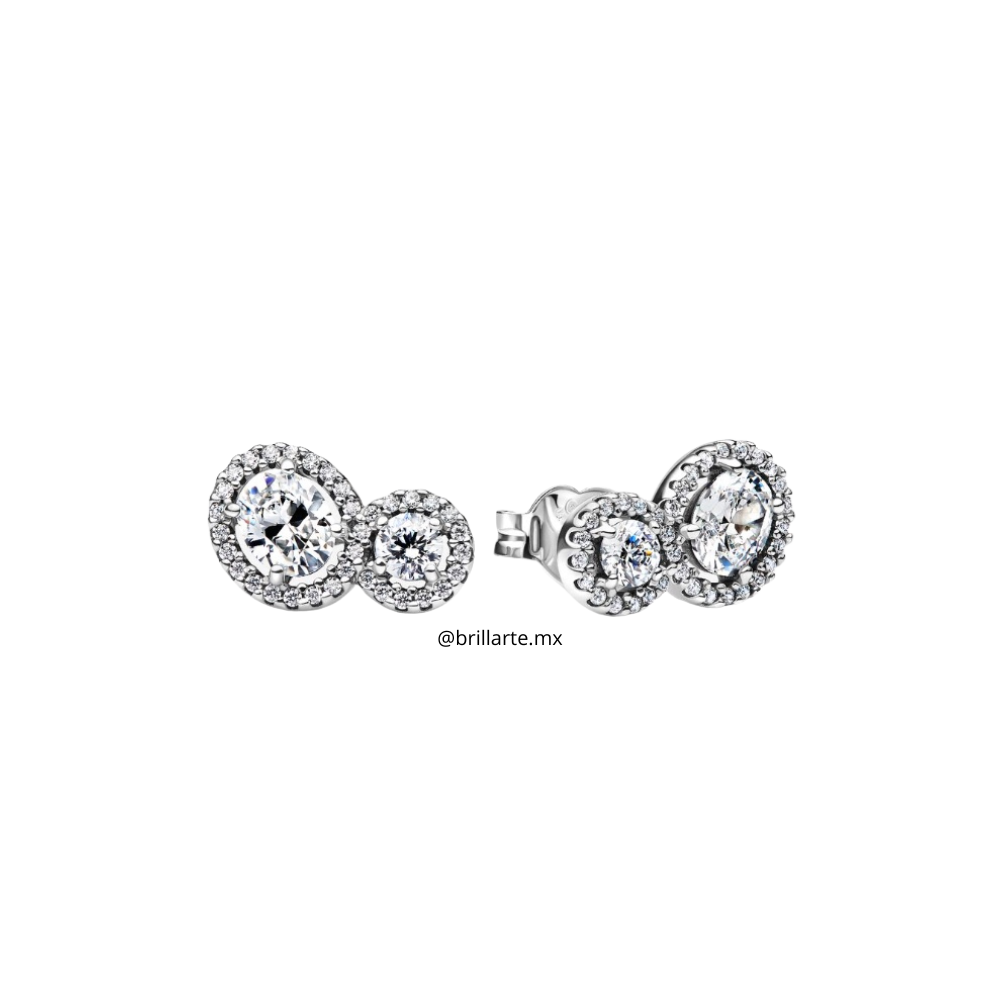 Aretes de botón halo