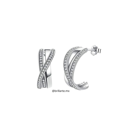 Aretes cruzados con circonias