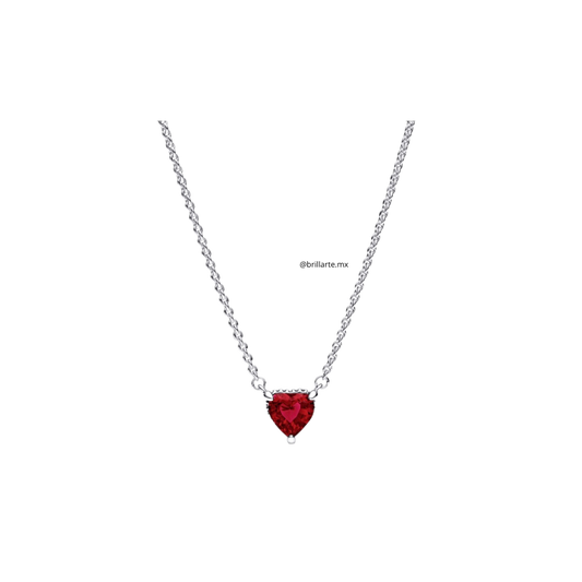 Collar corazón rojo