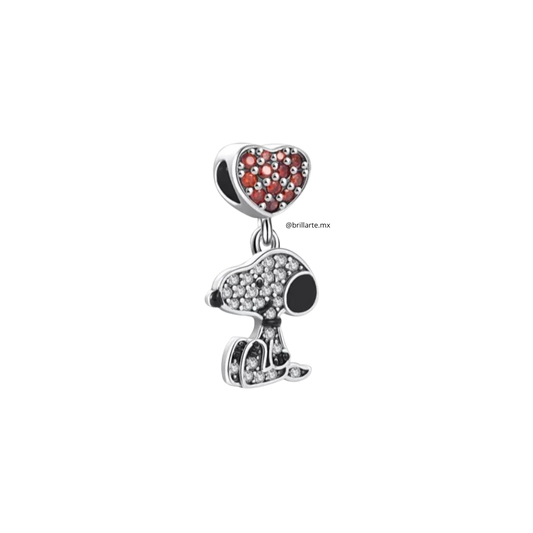 Charm Snoopy corazón rojo
