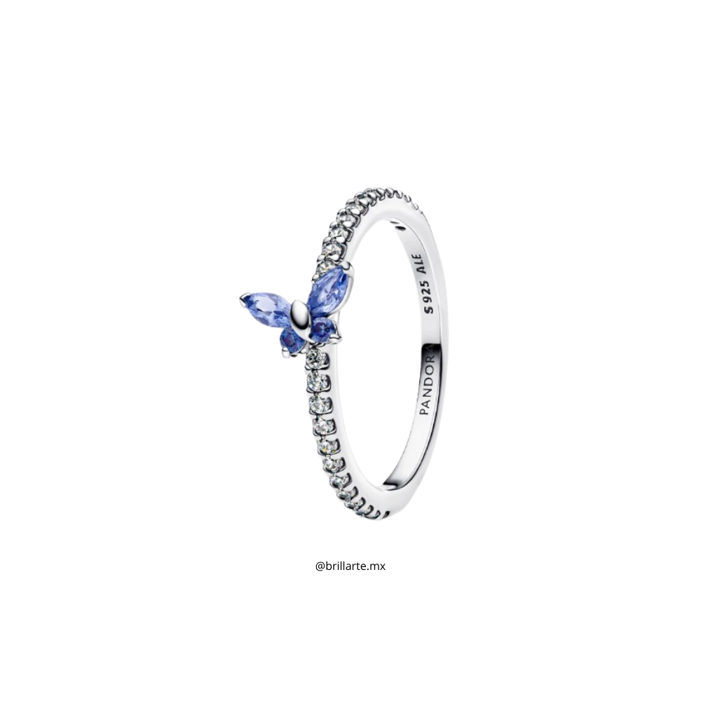Anillo mariposa azul