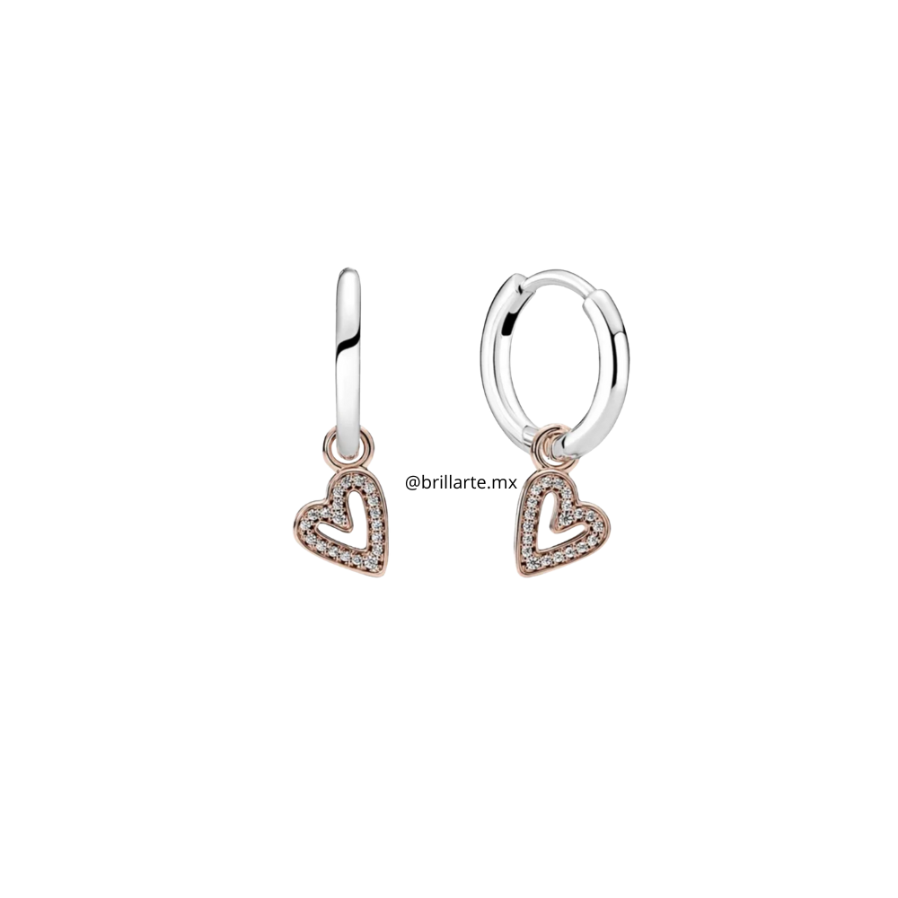 Aretes de aro de corazón
