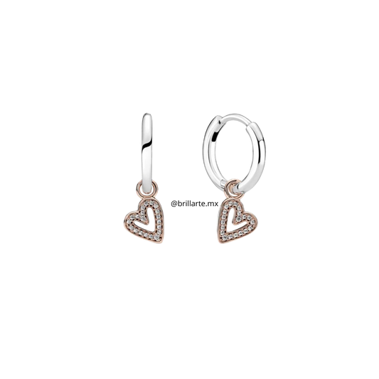 Aretes de aro de corazón